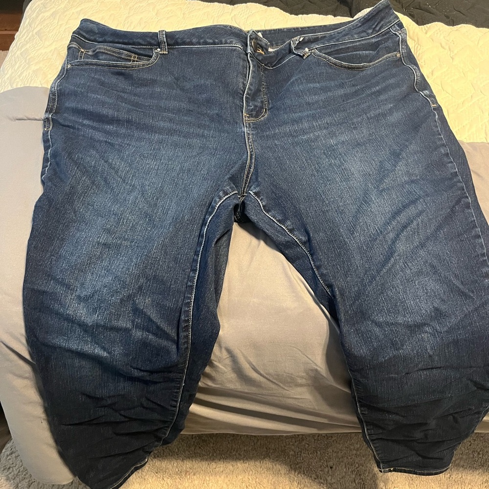 Maurice’s plus size blue jeans, 24 W short